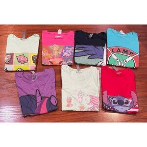 DISNEY LOT OF 7 SHIRTS SIZES LARGE